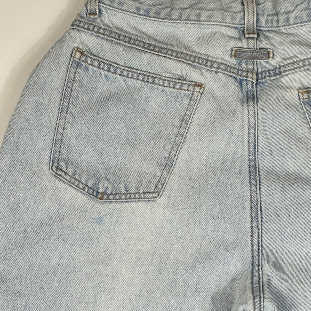 Brittania Vintage High Waisted Mom Jeans Light Wash Tapered Petite 12x28 Cotton - Picture 6 of 8